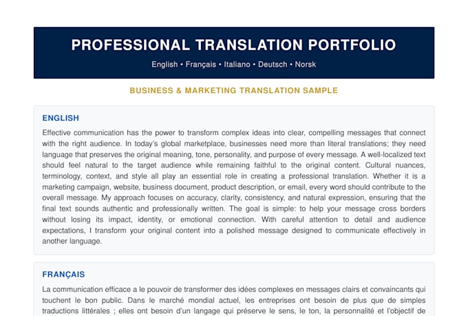 provide expert translation specialized translation